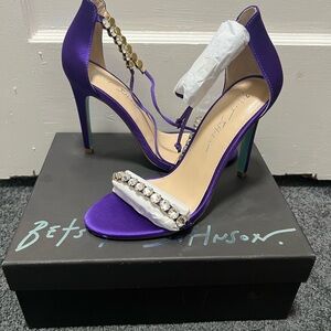 Betsey Johnson Vibrant Purple Heels with Rhinestone Accents